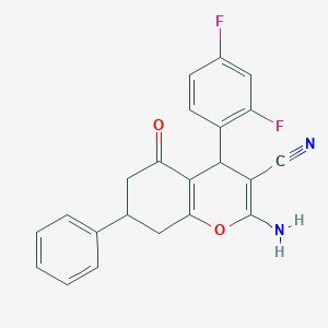 2-amino-4-(2,4-difluorophenyl)-5-oxo-7-phenyl-4,6,7,8-tetrahydrochromene-3-carbonitrile