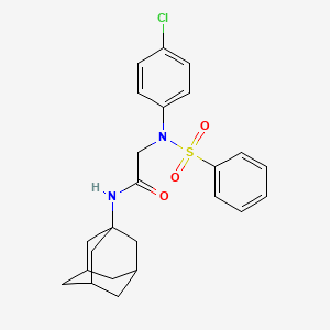 molecular formula C24H27ClN2O3S B4946450 N~1~-1-adamantyl-N~2~-(4-chlorophenyl)-N~2~-(phenylsulfonyl)glycinamide 