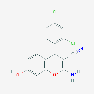 molecular formula C16H10Cl2N2O2 B4946488 2-amino-4-(2,4-dichlorophenyl)-7-hydroxy-4H-chromene-3-carbonitrile 