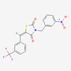 molecular formula C18H11F3N2O4S B4946557 3-(3-nitrobenzyl)-5-[3-(trifluoromethyl)benzylidene]-1,3-thiazolidine-2,4-dione 