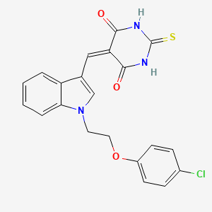 molecular formula C21H16ClN3O3S B4946561 5-({1-[2-(4-chlorophenoxy)ethyl]-1H-indol-3-yl}methylene)-2-thioxodihydro-4,6(1H,5H)-pyrimidinedione 