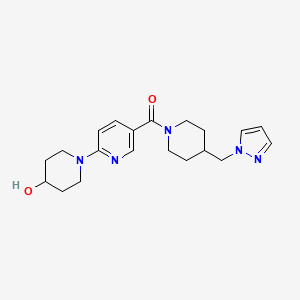 molecular formula C20H27N5O2 B4946579 1-(5-{[4-(1H-pyrazol-1-ylmethyl)-1-piperidinyl]carbonyl}-2-pyridinyl)-4-piperidinol 