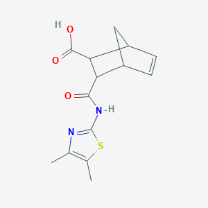 molecular formula C14H16N2O3S B494658 3-[(4,5-Dimethyl-1,3-thiazol-2-yl)carbamoyl]bicyclo[2.2.1]hept-5-ene-2-carboxylic acid 