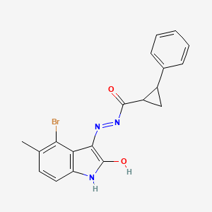 N'-(4-bromo-5-methyl-2-oxo-1,2-dihydro-3H-indol-3-ylidene)-2-phenylcyclopropanecarbohydrazide