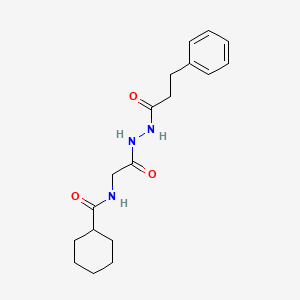 N-{2-oxo-2-[2-(3-phenylpropanoyl)hydrazino]ethyl}cyclohexanecarboxamide