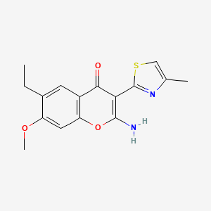 2-amino-6-ethyl-7-methoxy-3-(4-methyl-1,3-thiazol-2-yl)-4H-chromen-4-one