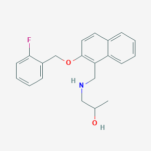 molecular formula C21H22FNO2 B494663 1-[({2-[(2-Fluorobenzyl)oxy]-1-naphthyl}methyl)amino]-2-propanol CAS No. 880068-17-7