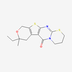 8-ethyl-8-methyl-3,4,7,10-tetrahydro-2H,6H,8H-pyrano[4'',3'':4',5']thieno[2',3':4,5]pyrimido[2,1-b][1,3]thiazin-6-one