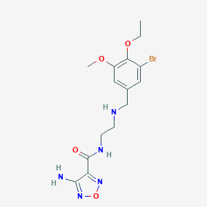 molecular formula C15H20BrN5O4 B494664 4-amino-N-{2-[(3-bromo-4-ethoxy-5-methoxybenzyl)amino]ethyl}-1,2,5-oxadiazole-3-carboxamide 