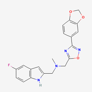 1-[3-(1,3-benzodioxol-5-yl)-1,2,4-oxadiazol-5-yl]-N-[(5-fluoro-1H-indol-2-yl)methyl]-N-methylmethanamine