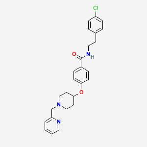 molecular formula C26H28ClN3O2 B4946647 N-[2-(4-chlorophenyl)ethyl]-4-{[1-(2-pyridinylmethyl)-4-piperidinyl]oxy}benzamide 