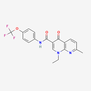 molecular formula C19H16F3N3O3 B4946652 1-ethyl-7-methyl-4-oxo-N-[4-(trifluoromethoxy)phenyl]-1,4-dihydro-1,8-naphthyridine-3-carboxamide 