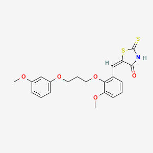 molecular formula C21H21NO5S2 B4946685 5-{3-methoxy-2-[3-(3-methoxyphenoxy)propoxy]benzylidene}-2-thioxo-1,3-thiazolidin-4-one 