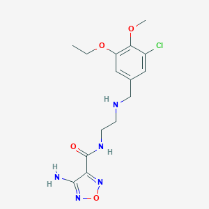 molecular formula C15H20ClN5O4 B494669 4-amino-N-{2-[(3-chloro-5-ethoxy-4-methoxybenzyl)amino]ethyl}-1,2,5-oxadiazole-3-carboxamide 