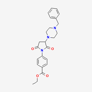 ethyl 4-[3-(4-benzyl-1-piperazinyl)-2,5-dioxo-1-pyrrolidinyl]benzoate