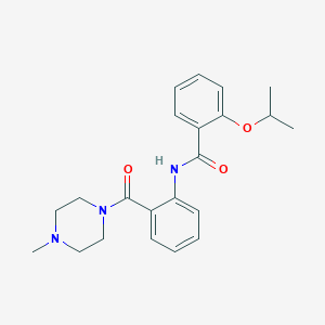 molecular formula C22H27N3O3 B494670 2-isopropoxy-N-{2-[(4-methyl-1-piperazinyl)carbonyl]phenyl}benzamide 