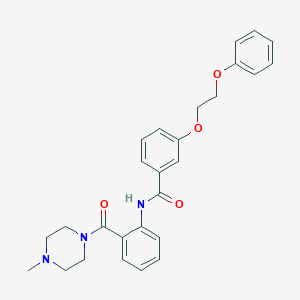 molecular formula C27H29N3O4 B494671 N-{2-[(4-methyl-1-piperazinyl)carbonyl]phenyl}-3-(2-phenoxyethoxy)benzamide 