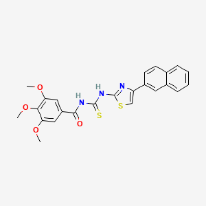 molecular formula C24H21N3O4S2 B4946716 3,4,5-trimethoxy-N-({[4-(2-naphthyl)-1,3-thiazol-2-yl]amino}carbonothioyl)benzamide 