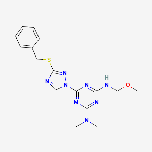 molecular formula C16H20N8OS B4946788 6-[3-(benzylthio)-1H-1,2,4-triazol-1-yl]-N'-(methoxymethyl)-N,N-dimethyl-1,3,5-triazine-2,4-diamine 