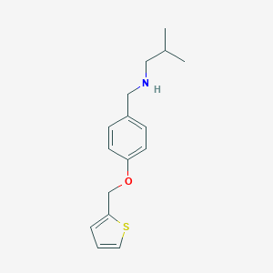 molecular formula C16H21NOS B494682 2-methyl-N-[4-(thiophen-2-ylmethoxy)benzyl]propan-1-amine 