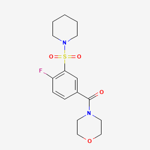 molecular formula C16H21FN2O4S B4946823 4-[4-fluoro-3-(1-piperidinylsulfonyl)benzoyl]morpholine 