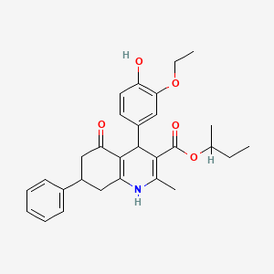 sec-butyl 4-(3-ethoxy-4-hydroxyphenyl)-2-methyl-5-oxo-7-phenyl-1,4,5,6,7,8-hexahydro-3-quinolinecarboxylate