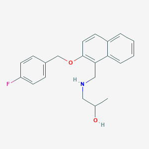 molecular formula C21H22FNO2 B494685 1-[({2-[(4-Fluorobenzyl)oxy]-1-naphthyl}methyl)amino]-2-propanol 