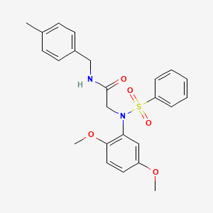 molecular formula C24H26N2O5S B4946882 N~2~-(2,5-dimethoxyphenyl)-N~1~-(4-methylbenzyl)-N~2~-(phenylsulfonyl)glycinamide 