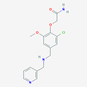 molecular formula C16H18ClN3O3 B494690 2-(2-Chloro-6-methoxy-4-{[(3-pyridinylmethyl)amino]methyl}phenoxy)acetamide 