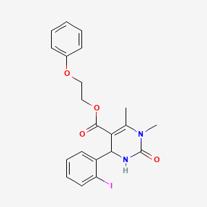 molecular formula C21H21IN2O4 B4946900 2-phenoxyethyl 4-(2-iodophenyl)-1,6-dimethyl-2-oxo-1,2,3,4-tetrahydro-5-pyrimidinecarboxylate 