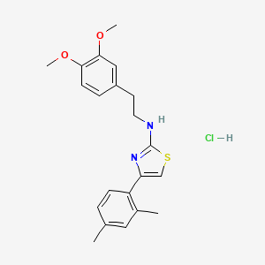 molecular formula C21H25ClN2O2S B4946920 N-[2-(3,4-dimethoxyphenyl)ethyl]-4-(2,4-dimethylphenyl)-1,3-thiazol-2-amine hydrochloride 