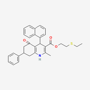 molecular formula C31H31NO3S B4946928 2-(ethylthio)ethyl 2-methyl-4-(1-naphthyl)-5-oxo-7-phenyl-1,4,5,6,7,8-hexahydro-3-quinolinecarboxylate 