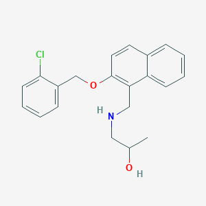molecular formula C21H22ClNO2 B494696 1-[({2-[(2-Chlorobenzyl)oxy]naphthalen-1-yl}methyl)amino]propan-2-ol 
