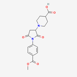 1-{1-[4-(Methoxycarbonyl)phenyl]-2,5-dioxopyrrolidin-3-yl}piperidine-4-carboxylic acid