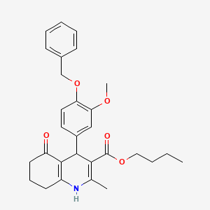 Butyl 4-[4-(benzyloxy)-3-methoxyphenyl]-2-methyl-5-oxo-1,4,5,6,7,8-hexahydroquinoline-3-carboxylate