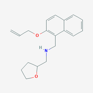 molecular formula C19H23NO2 B494700 N-{[2-(allyloxy)-1-naphthyl]methyl}-N-(tetrahydro-2-furanylmethyl)amine 