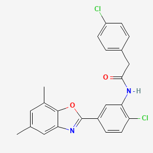 molecular formula C23H18Cl2N2O2 B4947012 N-[2-chloro-5-(5,7-dimethyl-1,3-benzoxazol-2-yl)phenyl]-2-(4-chlorophenyl)acetamide 