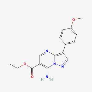 molecular formula C16H16N4O3 B4947030 ethyl 7-amino-3-(4-methoxyphenyl)pyrazolo[1,5-a]pyrimidine-6-carboxylate 