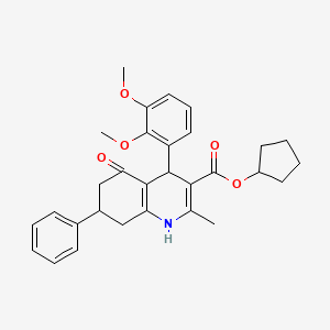 cyclopentyl 4-(2,3-dimethoxyphenyl)-2-methyl-5-oxo-7-phenyl-1,4,5,6,7,8-hexahydro-3-quinolinecarboxylate