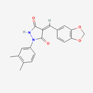 4-(1,3-benzodioxol-5-ylmethylene)-1-(3,4-dimethylphenyl)-3,5-pyrazolidinedione