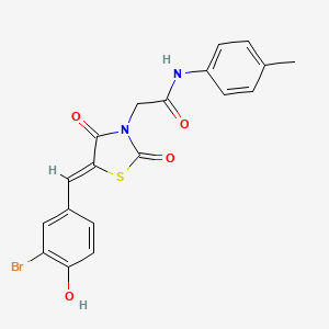 molecular formula C19H15BrN2O4S B4947057 2-[5-(3-bromo-4-hydroxybenzylidene)-2,4-dioxo-1,3-thiazolidin-3-yl]-N-(4-methylphenyl)acetamide 