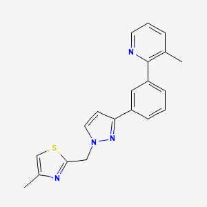 3-methyl-2-(3-{1-[(4-methyl-1,3-thiazol-2-yl)methyl]-1H-pyrazol-3-yl}phenyl)pyridine