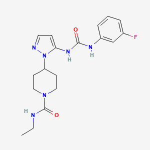 N-ethyl-4-[5-({[(3-fluorophenyl)amino]carbonyl}amino)-1H-pyrazol-1-yl]-1-piperidinecarboxamide