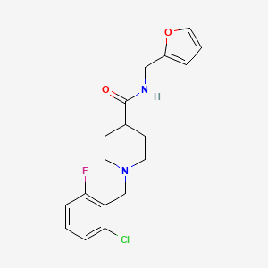 molecular formula C18H20ClFN2O2 B4947153 1-(2-chloro-6-fluorobenzyl)-N-(2-furylmethyl)-4-piperidinecarboxamide 