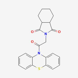 molecular formula C22H20N2O3S B4947155 2-[2-oxo-2-(10H-phenothiazin-10-yl)ethyl]hexahydro-1H-isoindole-1,3(2H)-dione 