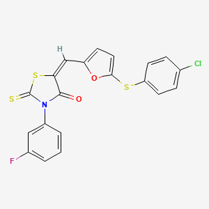 molecular formula C20H11ClFNO2S3 B4947157 5-({5-[(4-chlorophenyl)thio]-2-furyl}methylene)-3-(3-fluorophenyl)-2-thioxo-1,3-thiazolidin-4-one 