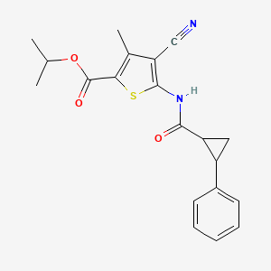 molecular formula C20H20N2O3S B4947193 isopropyl 4-cyano-3-methyl-5-{[(2-phenylcyclopropyl)carbonyl]amino}-2-thiophenecarboxylate 