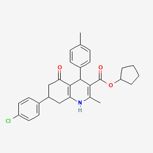 cyclopentyl 7-(4-chlorophenyl)-2-methyl-4-(4-methylphenyl)-5-oxo-1,4,5,6,7,8-hexahydro-3-quinolinecarboxylate