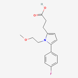 molecular formula C16H18FNO3 B4947209 3-[5-(4-fluorophenyl)-1-(2-methoxyethyl)-1H-pyrrol-2-yl]propanoic acid 