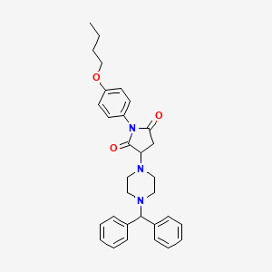 molecular formula C31H35N3O3 B4947214 1-(4-butoxyphenyl)-3-[4-(diphenylmethyl)-1-piperazinyl]-2,5-pyrrolidinedione 